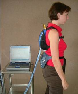 sway measurement op a person with MS standing up